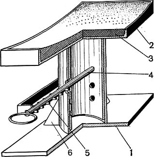 Drawing of the plinth with numbered parts